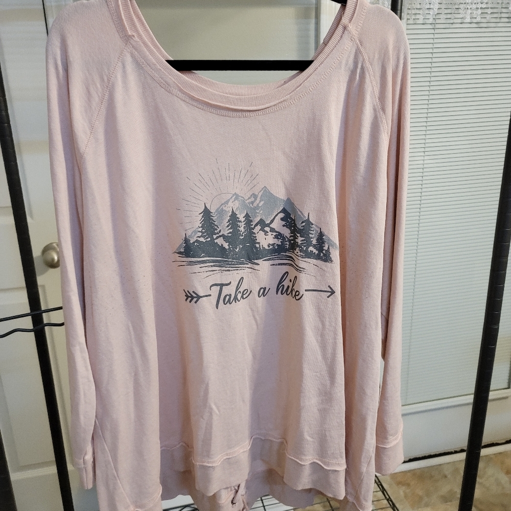Maurice's Pink Lace Up Back Sweatshirt